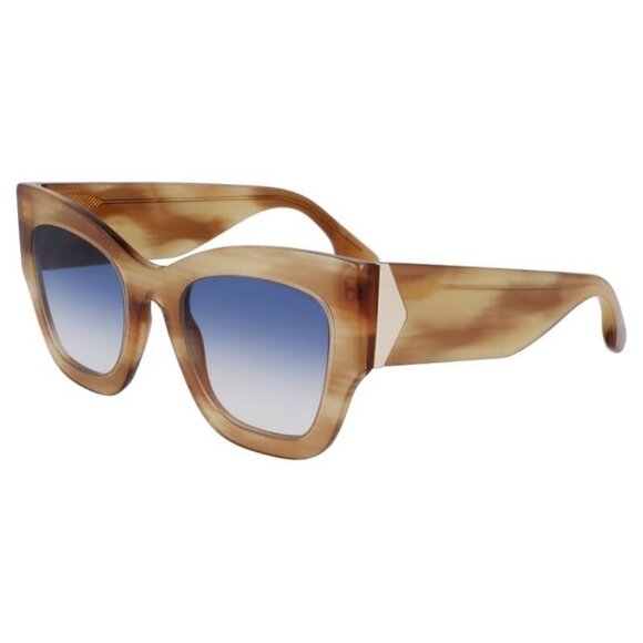 New VICTORIA BECKHAM Brown Cat Eye VB652S 773 Sunglasses Women - Picture 1 of 4